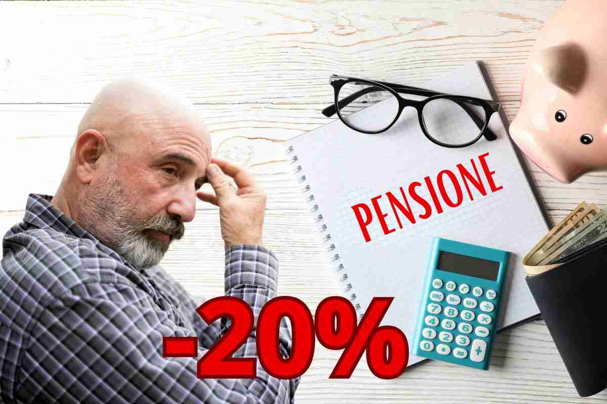 Pensioni tagliate del 20%